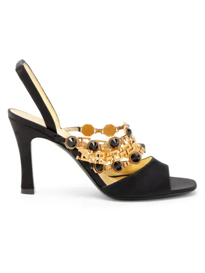 Versace Gemma Sandales En Satin 90 Mm In Multi
