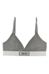 Versace Bralette A Coste Con Logo 90s Vintage In Gray