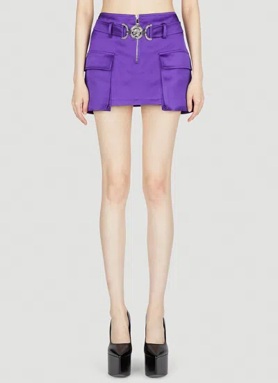 Versace Women 95 Cargo Skirt In Purple