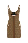 Versace Embellished Leather-trimmed Cutout Canvas-jacquard Mini Dress In Multicolor