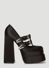 Versace Medusa Aevitas Satin Platform Pumps In Black
