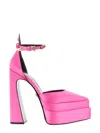 Versace Pink Canvas Medusa Aevitas Pumps In Multicolor