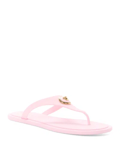 Versace Gianni Ribbon Pink Sandals With Metallic Medusa Head On The Front In Rubber Woman
