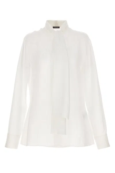 Versace Women All-over Logo Shirt In White