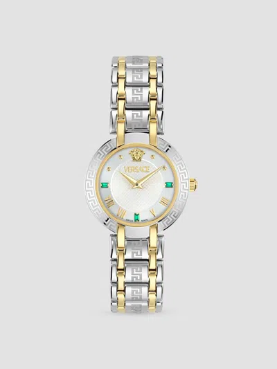 Versace Women's Antlia Two-tone Stainless Steel & Emerald Bracelet Watch/34mm In Gold