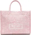 Shop Versace Women's Barocco Athena Tote Bag In Pinkrosegl