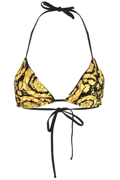 Versace Women 'barocco' Bikini Top In Yellow