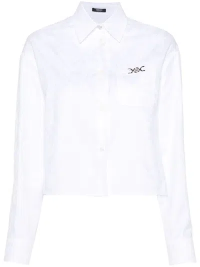 Versace Women Barocco Cotton Shirt In White