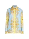 Versace Formal Shirt Silk Twill Print Spring Barocco Foula In Multi