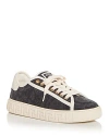 Versace Women's Barocco Greca Low Top Sneakers In Black/off White
