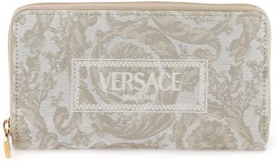 Versace Women's Barocco Long Wallet In Beige