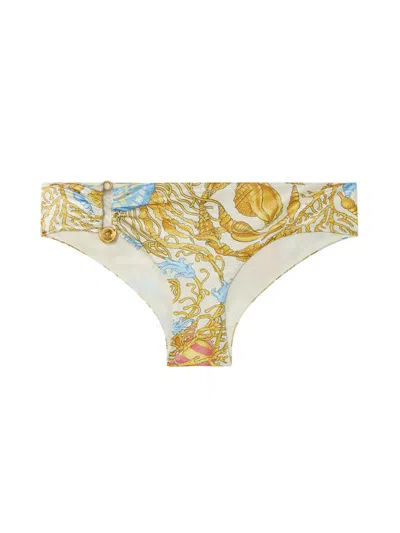 Versace Women's Barocco Print Bikini Bottom In Multi
