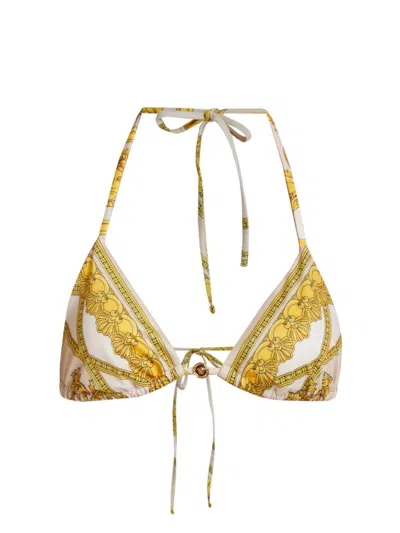 Versace Women's Baroque Bikini Top In Beige Light Beige Gold