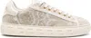 Versace Barocco Greca Jacquard Sneakers In Beigewht