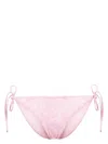 Versace Light Pink Barocco Print Bikini Bottoms In Pink
