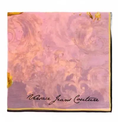 Versace Women's Baroque-inspired Silk Scarf In Black And Hot Pink