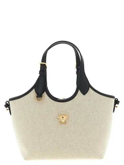 VERSACE WOMEN BEIGE LA MEDUSA MINI TOTE, ONESIZE LUXURY TOTES FOR WOMEN DARVEYS