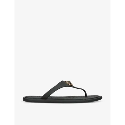Versace Baroque-engraved Sole Sandals With Medusa Hardware In Black