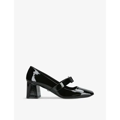 VERSACE WOMENS BLACK BOW-EMBELLISHED MARY-JANE LEATHER PUMPS EUR 41 / 8 UK
