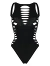 Versace Black Stretch Nylon Swimsuit In Black