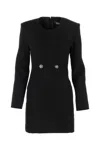 Versace Women Black Grain De Poudre Mini Dress In Black