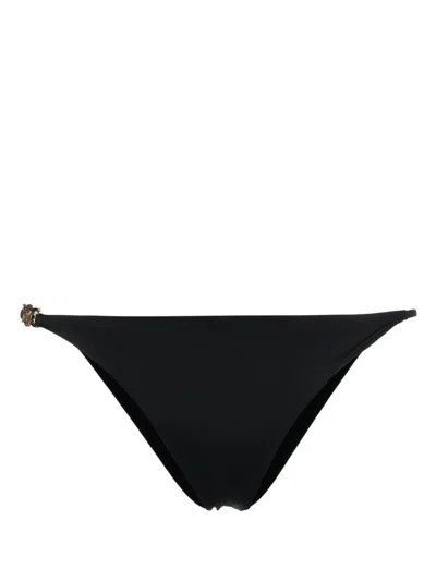 VERSACE WOMEN BLACK SOLID BIKINI BOTTOM SWIMWEAR