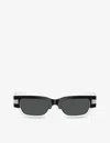 Versace Womens Black Ve4465 Rectangle-frame Acetate Sunglasses In Black
