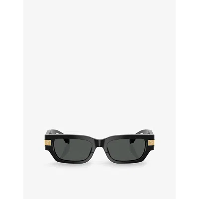 Versace Womens Black Ve4465 Rectangle-frame Acetate Sunglasses