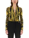 Versace Bodysuit With Baroque Print In Multicolor