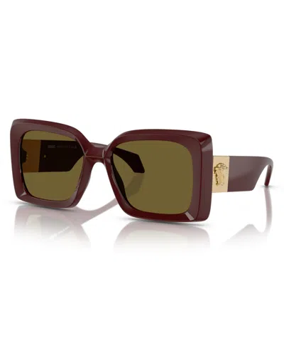 Versace Women's Bold Square Sunglasses, Ve4467u In Dark Ruby