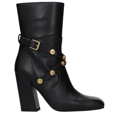 Versace Women's Boots Black Leather