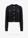 Versace Black Cardigan With Jewel Buttons In Tweed Woman In Black