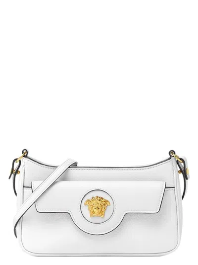 Versace Women's Calf Leather And Cotton Bag In White