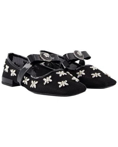 Versace Gianni Ribbon Flat Shoes In Black