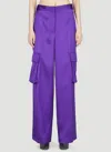 Versace Duchesse Viscose Informal Wide-leg Cargo Pant In Purple