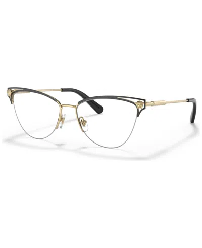 Versace Women's Cat Eye Eyeglasses, Ve128055-o In Gold-tone,black