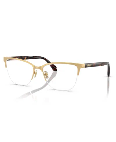 Versace Women's Cat Eye Eyeglasses, Ve1304 In Gold