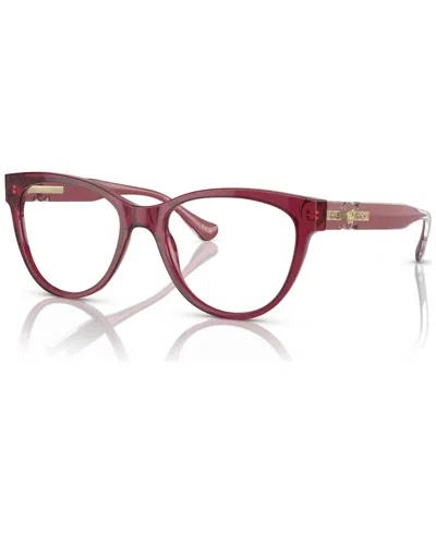 Versace Women's Cat Eye Eyeglasses, Ve3304 53 In Transparent Red