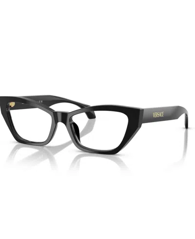 Versace Women's Cat Eye Eyeglasses, Ve3373u In Black
