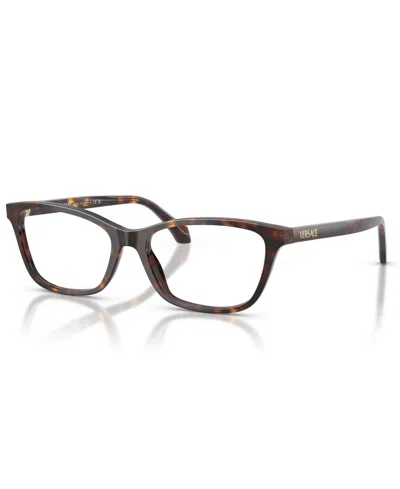 Versace Women's Cat Eye Eyeglasses, Ve3375 In Brown
