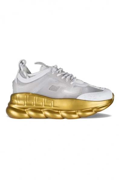 Versace Chain Reaction Sneakers In Silver
