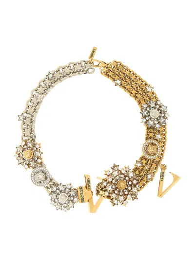 Versace Women's Clash Brass & Cubic Zirconia Necklace In Gold