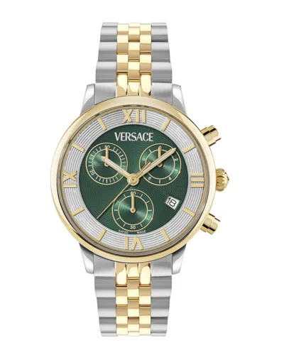 Versace Women's Classic Round Chrono Watch In Metallic