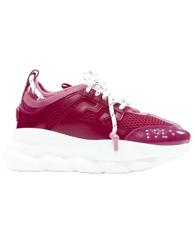 Pre-owned Versace Women's Cotton Chain Reaction Fuchsia Pink Chunky Sneaker Eu38 Us8 (authentic Pre-loved)