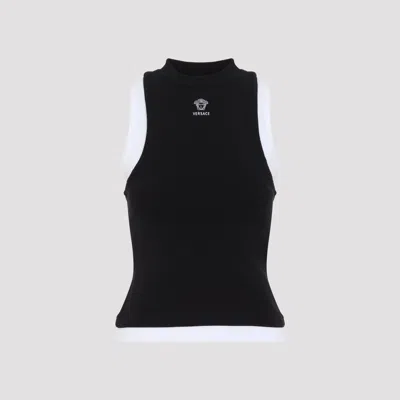 Versace Women's Cotton Jersey Tank Top With Stretch In Multi
