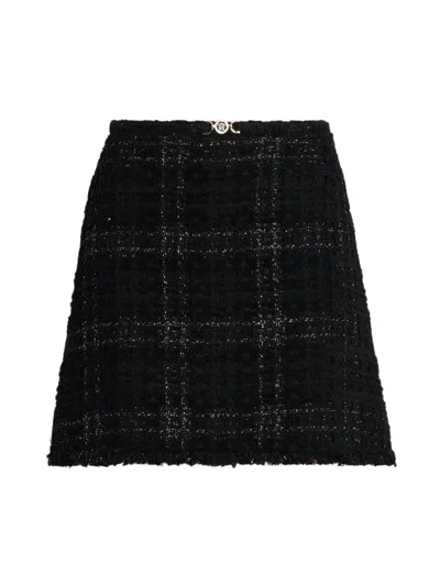 VERSACE WOMEN'S COTTON-BLEND TWEED MINISKIRT