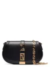 Versace Greca Goddess Leather Crossbody Bag In Black