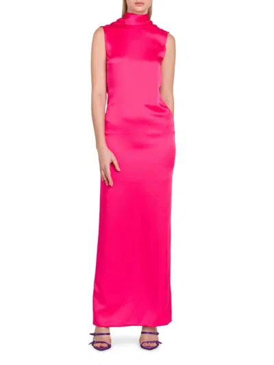 Versace Women's Cowl Back Sleeveless Gown In Pink