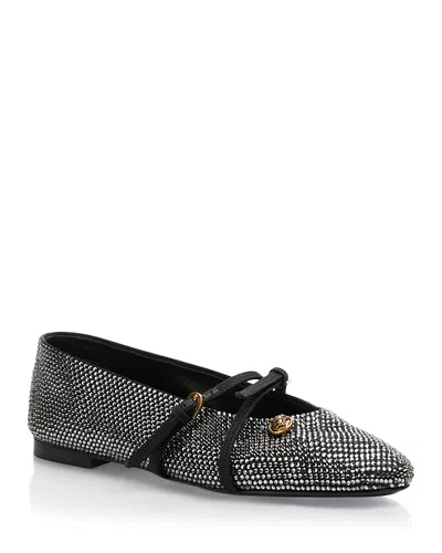 Versace Women's Crystal Embellished Mary Jane Flats In Multi