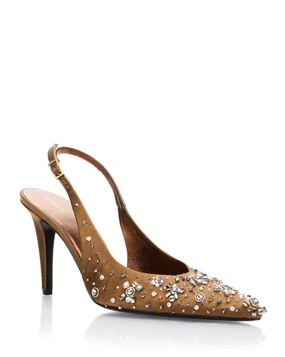 Versace Women's Crystal Embellished Slingback Pumps In Multi